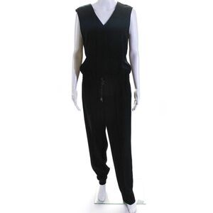 Marc Aurel Womens Sleeveless V-Neck Jumpsuit Black Size 36